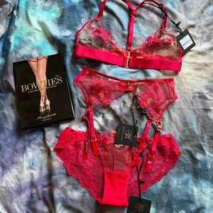 Honey Birdette NWT Christine Red 4-pc set